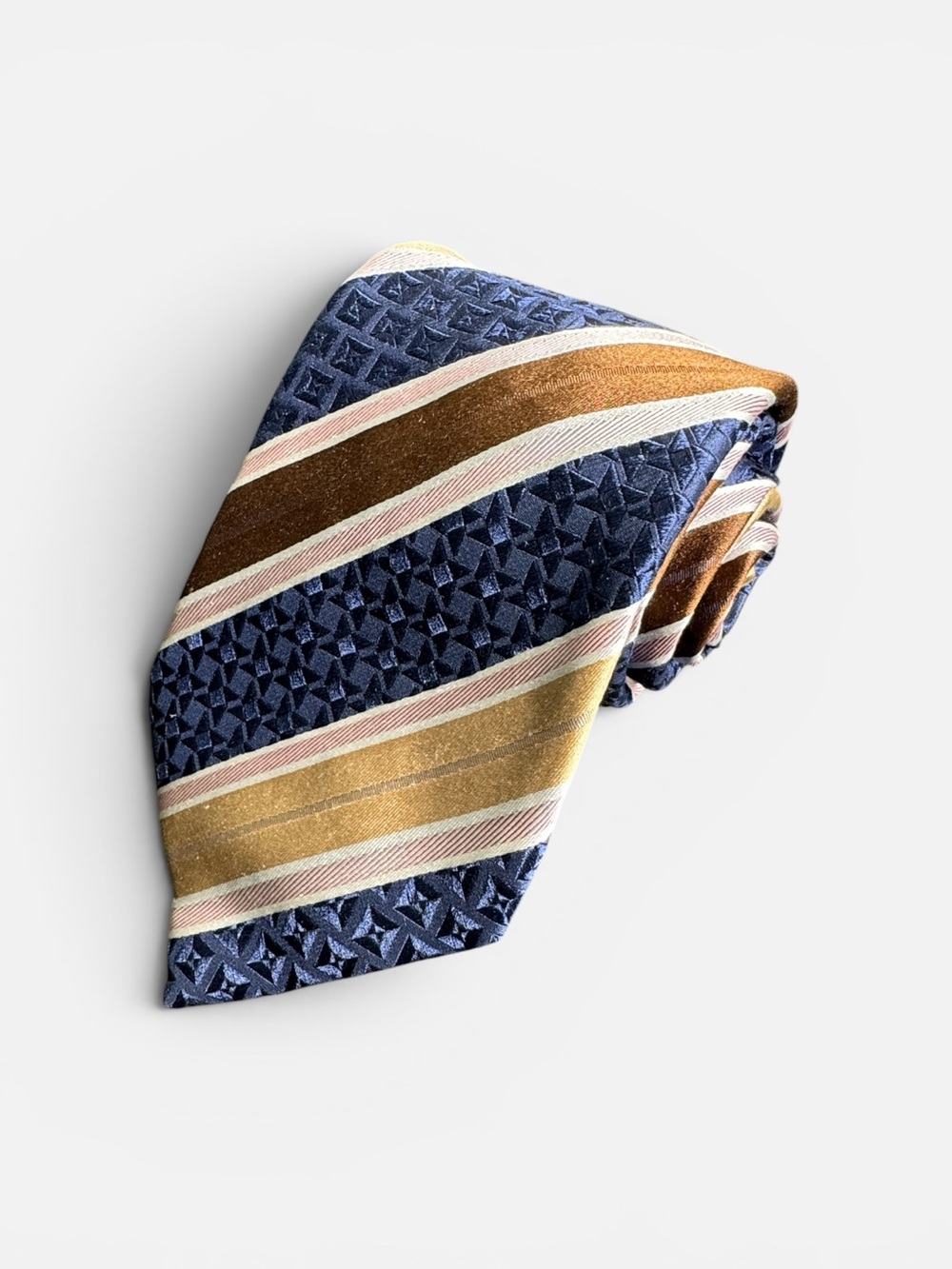 Canali mens multicolor stripe jacquard 100% silk luxury neck tie